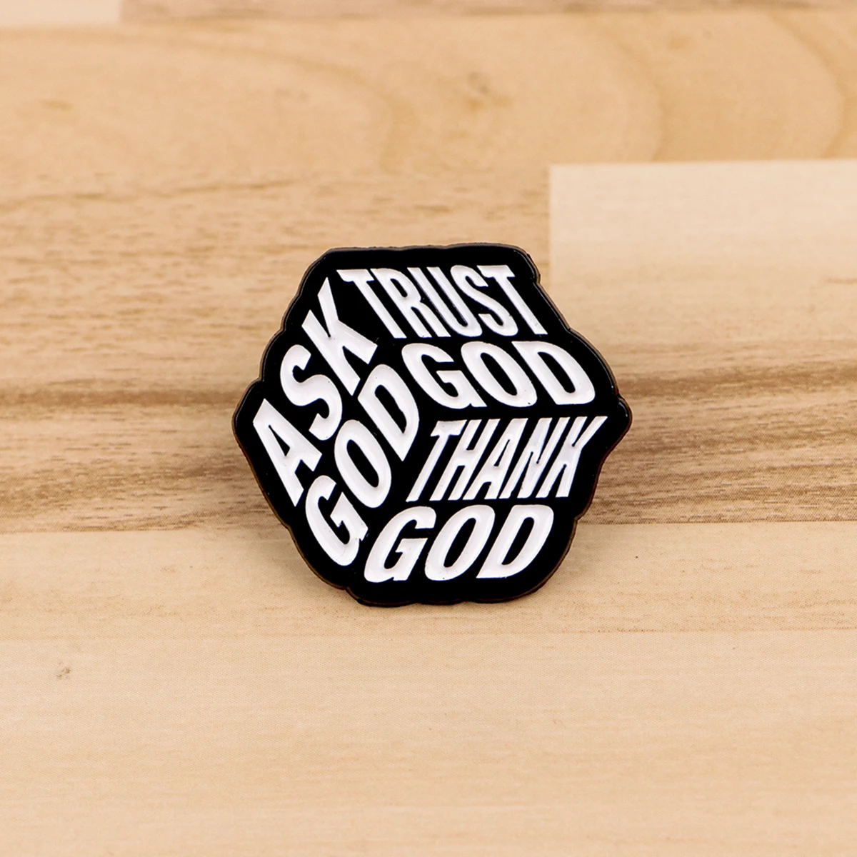 'THANK GOD' Phrase Enamel Pin Funny Quotes Brooch Pines Lapel Pins Badge on Backpack Clothing Accessories Jewelry Friends Gifts