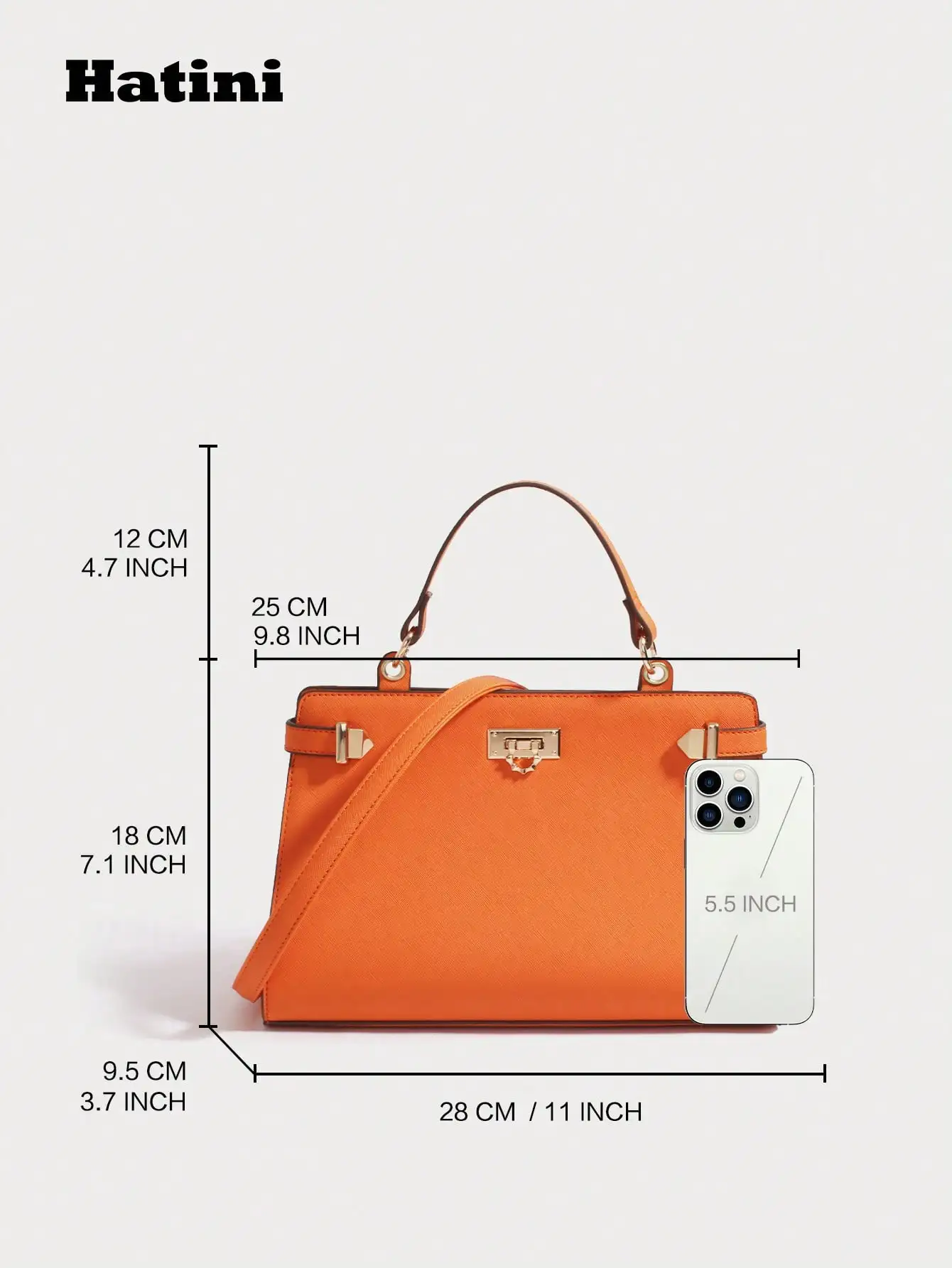 Unisex Design Fashion Handbag, Versatile Orange Large Capacity Square Bag, Artificial Leather Crossbody Bag With Adjustable Strap