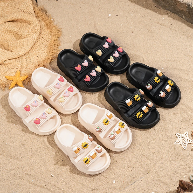 

Детские тапочки унисекс с открытым носком, для ванной, с мягкой подошвой, 2026, абсолютно новые, повседневные, нескользящие, удобные, модные