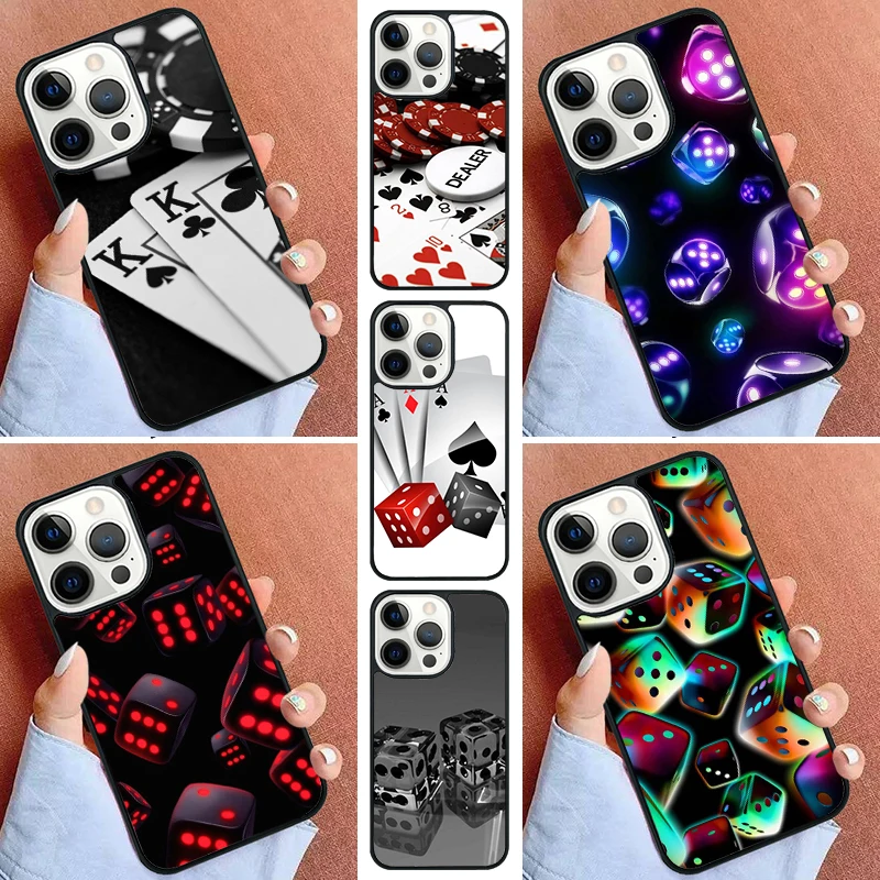 Dices Poker Phone Case For iPhone 16 15 14 Pro max 11 13 12 Mini Max SE 2020 6S 7 8 Plus Cover Capa