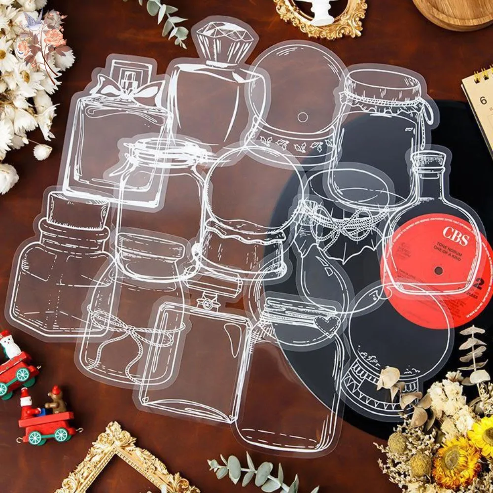 اليدوية ضغط الزهور المجففة المرجعية DIY بها بنفسك المواد زجاجات شفافة ملصقات محلية الصنع تنقش أوراق النبات الزهور الراتنج #3