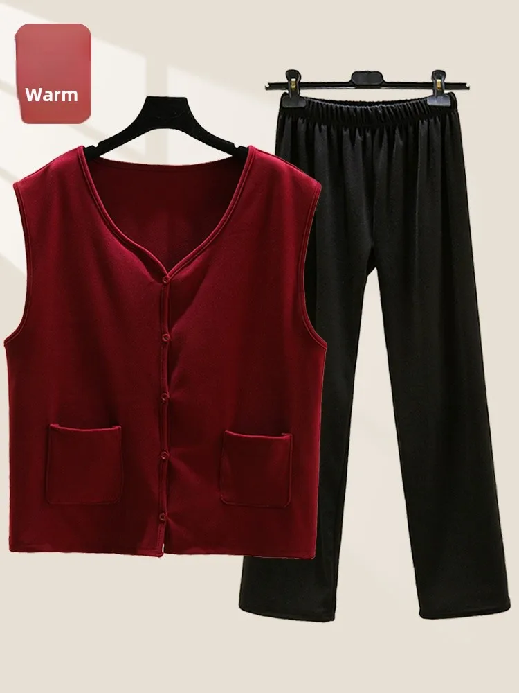 

Утепленный флисовый комплект для женщин: осенне-зимний жилет для защиты от холода, верхняя одежда, пальто, внутренняя одежда без рукавов, открытая майка.