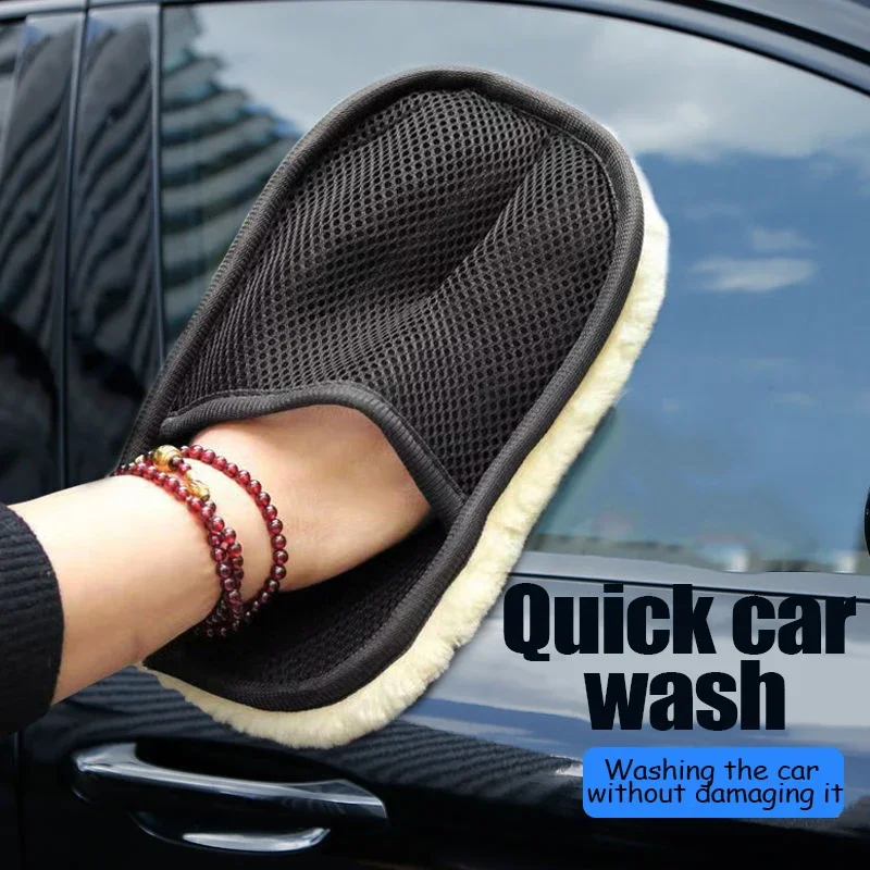 

Car Washing Glove Soft Microfiber Wool Auto Washing Gloves Household Car Cleaning Glove Motorcycle Care Cloth Cleaning Supplies
