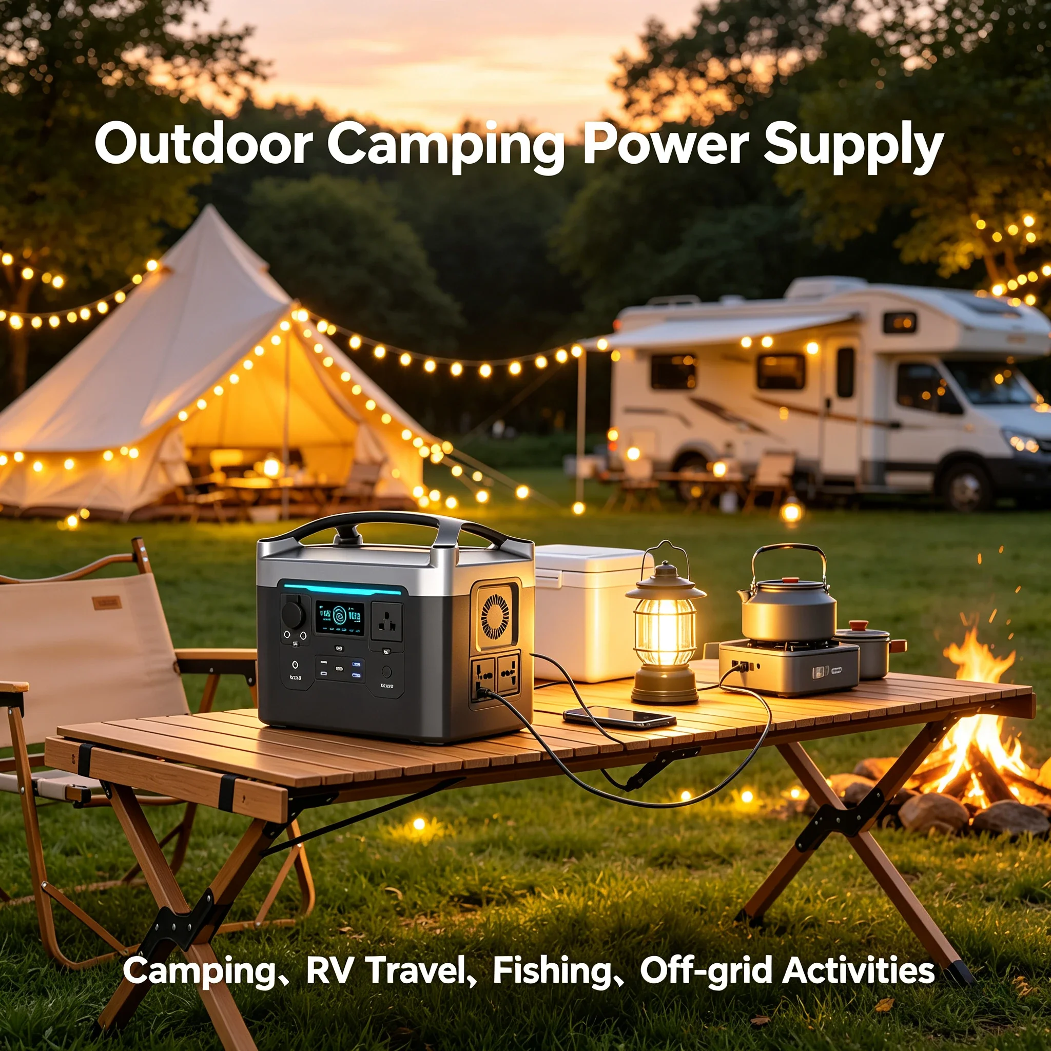 600W Portable Outdoor Energy Storage Power Station Emergency Backup Lithium Battery Power Supply