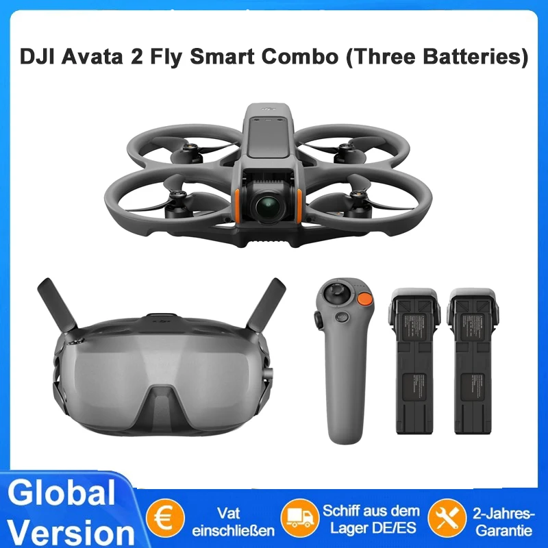 DJI Avata 2 Fly Smart Combo (Three Batteries) Camera drone N Super Wide Angle 4K Close-Up Intuitive Motion Control Simple ACRO FPV drone