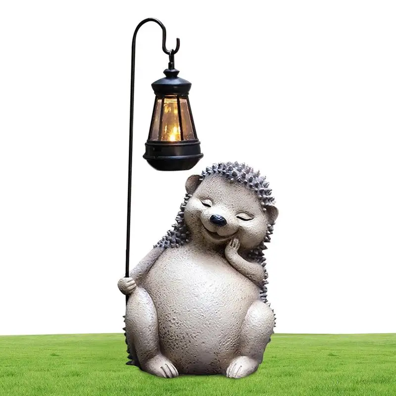 

Garden Hedgehog Statue Light Up Hedgehog Figurine Outdoor Solar Resin Animal Sculptures For Full Of Vitality In The Garden