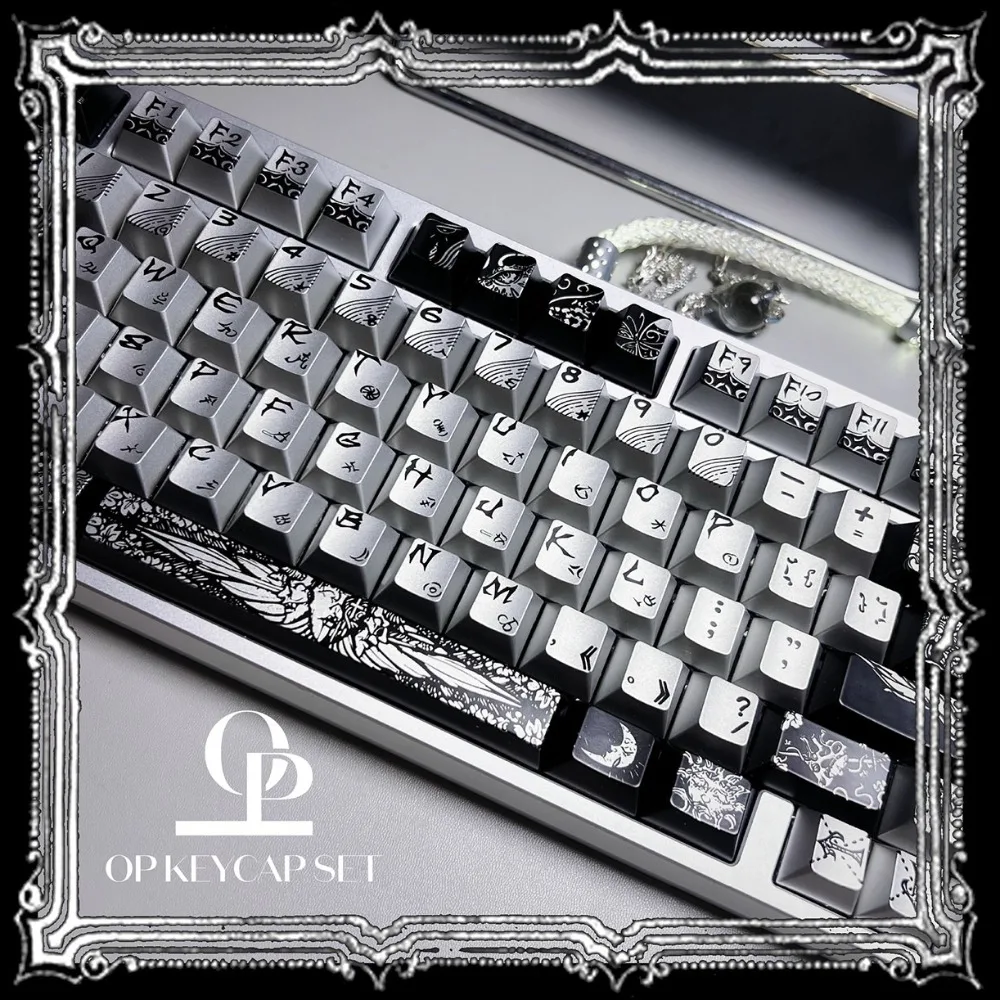 

Fallen Angel Theme Custom Handmade Keycaps Metallic Paint PBT for Mechanical Keyboard Cherry Profile Hot Sublimation Accessories