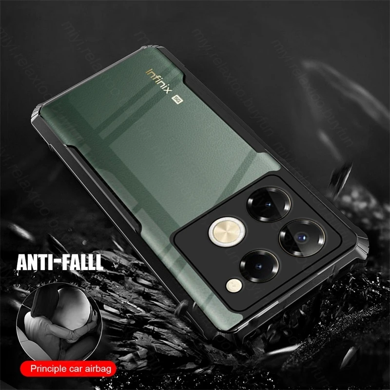 Clear Acylic Armor Shockproof Coque For Infinix Note 40 Pro 5G 4G Case TPU Soft Frame Protect Fundas Note40 Pro+ Not 40 Pro Plus