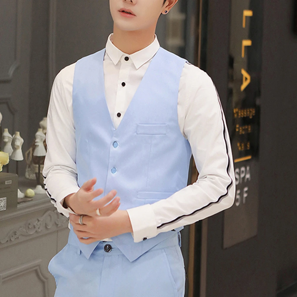 Stylish Blazer Vest Wedding Mens Waistcoat Formal Business Suit Tuxedo Casual Cotton Blends Useful Coat Brand New