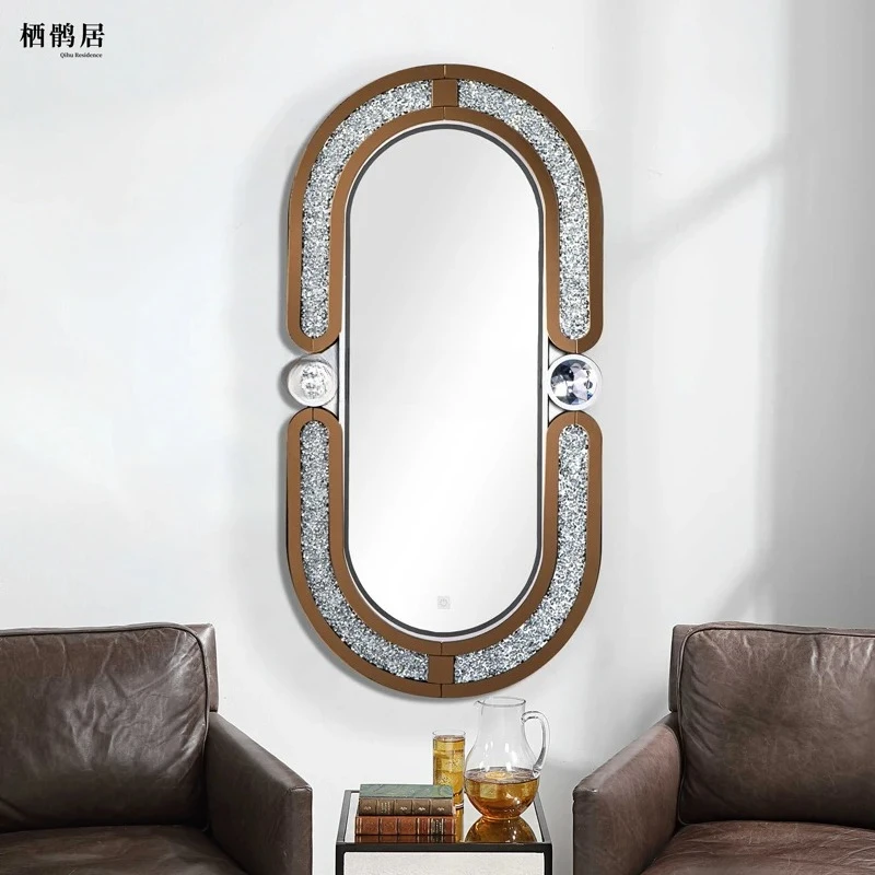 

Oval shape, small bathroom, dormitory mirror, wind bust mirror table, simple