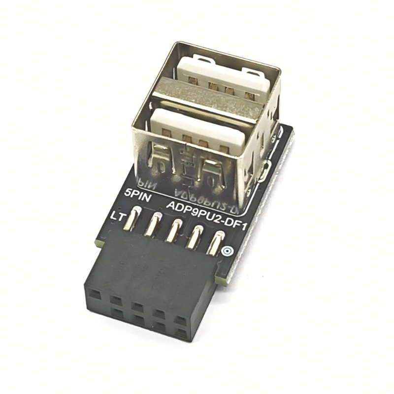 Konwersja 9Pin na USB Dwuwarstwowy adapter wewnętrzny USB 2.0 9Pin na żeński