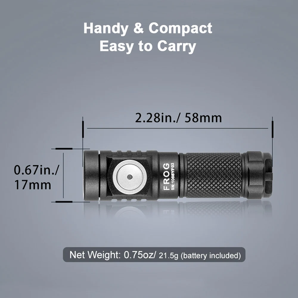 Lumintop Frog V3 Ultra Bright EDC LED Flashlight 700 Lumens 112 Meters Range Throw Distance Compact Mini Lantern For Urban Powerful Lighting Camping Torch