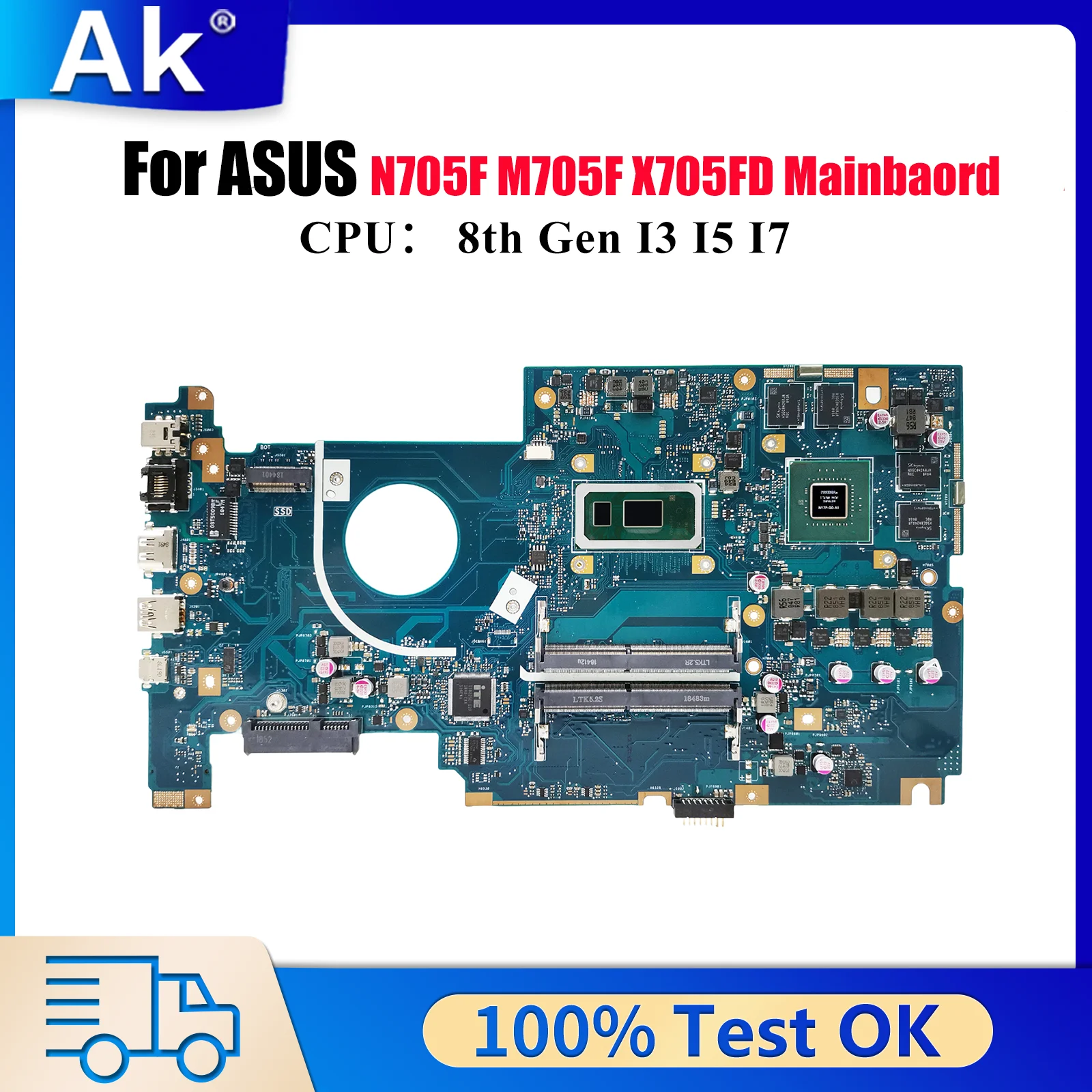 

X705FD Материнская плата для ноутбука ASUS VivoBook M705F N705F X705FN X705F Материнская плата для ноутбука с процессором I3 I5 I7 тест ОК быстрая доставка