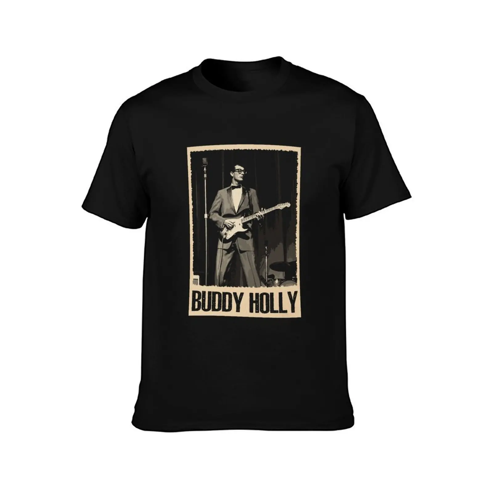 Buddy Holly's Timeless Tunes T-Shirt Plus Size Simple Casual Top T-Shirt