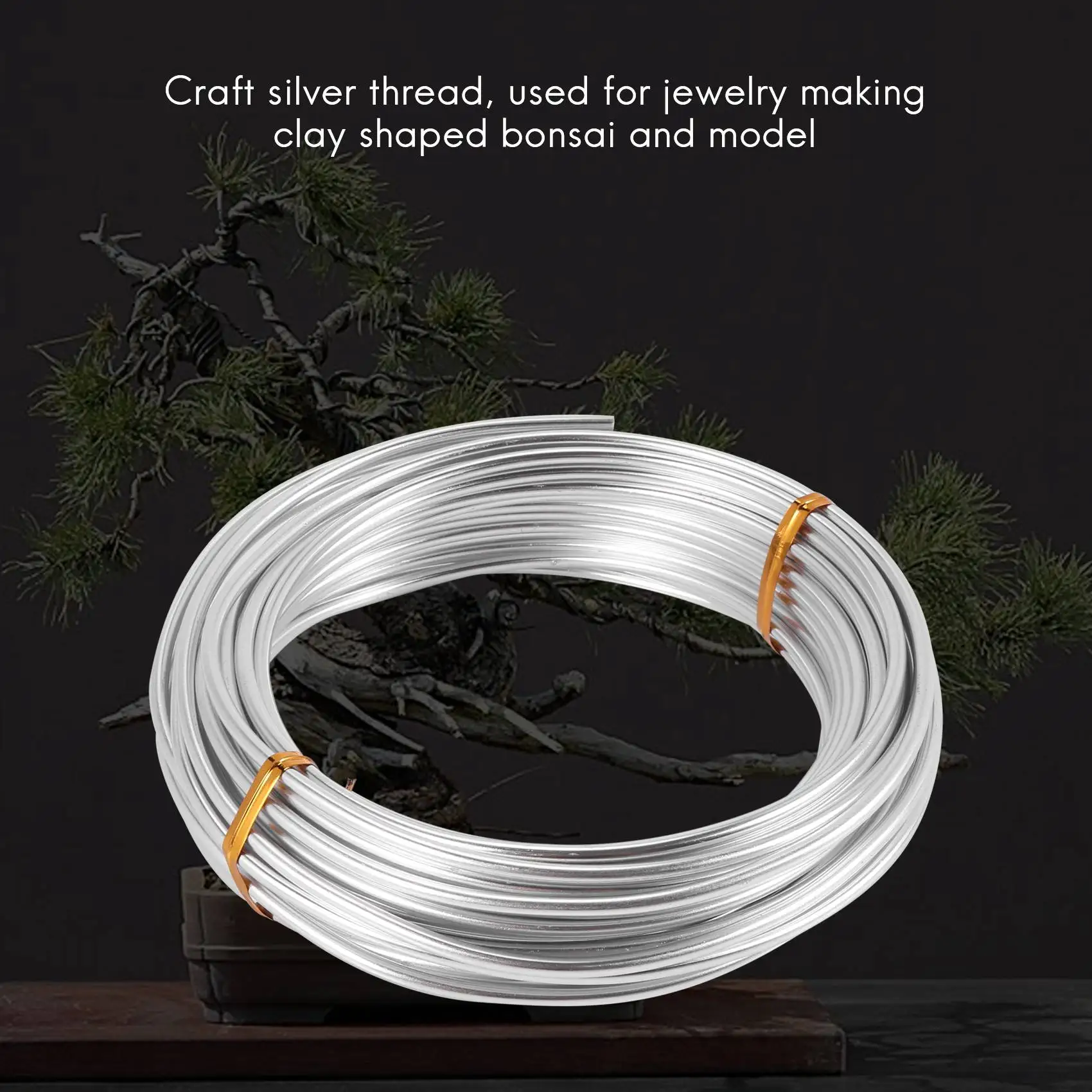 ลวดอลูมิเนียม 3 มม. 10M Craft Silver Wire สําหรับทําเครื่องประดับการสร้างแบบจําลองดินบอนไซและรุ่น