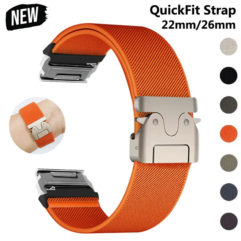 22mm 26mm Nylon Quick Fit Strap for Garmin Fenix 7X 8 7 Pro Fenix 6X 6 5X 5Plus Tactix 7 Forerunner 965 955 Enduro 3 2 Accessori