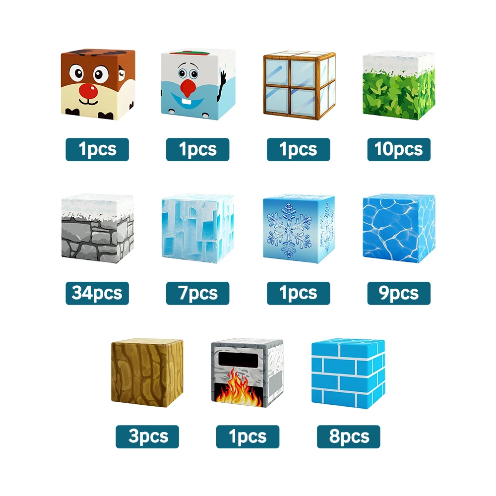 Magnet Cubes for Kids Toys Custom Pattern Puzzle Educational Plastic Magnetic Cube Building Blocks