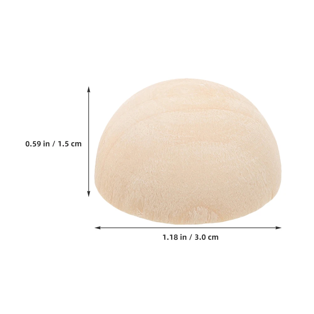 

100Pcs Half Wooden Beads Natural Unfinished Hemisphere Wood Balls Craft Making Loose Jewelry DIY Project Supplies