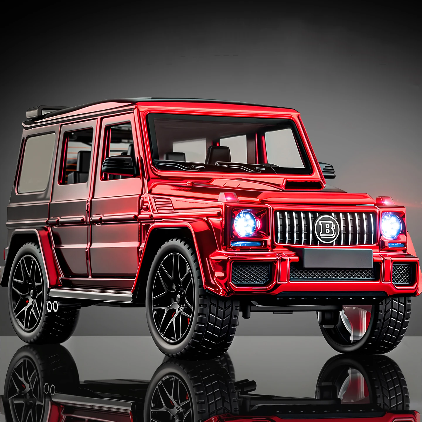 1:24 Benzs G63 AMG SUV Modello di auto in lega Suono e luce Tirare indietro Giocattolo per bambini da collezione Regalo di compleanno