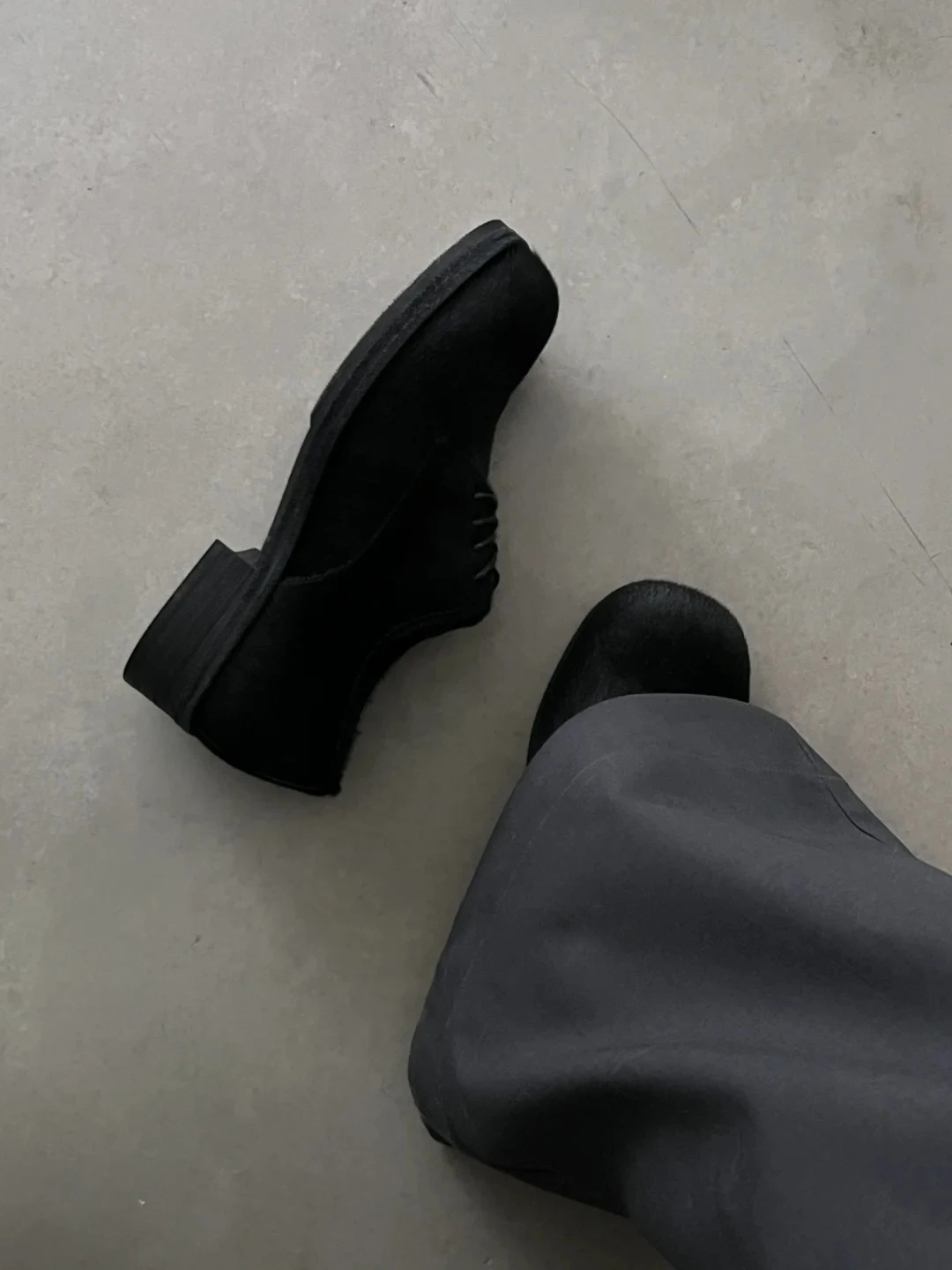 

Leather oes Men's Casual Square Head Commuter Thi Bot Bla Formal Lazy Person's Flats Faionable Single oes