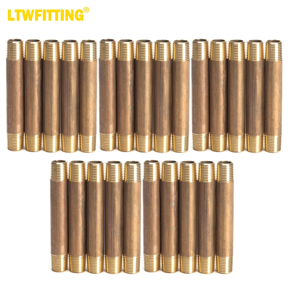 

LTWFITTING Brass Pipe 2-1/2 Long Nipple Fitting 1/8 Male NPT Air Water(Pack of 25)