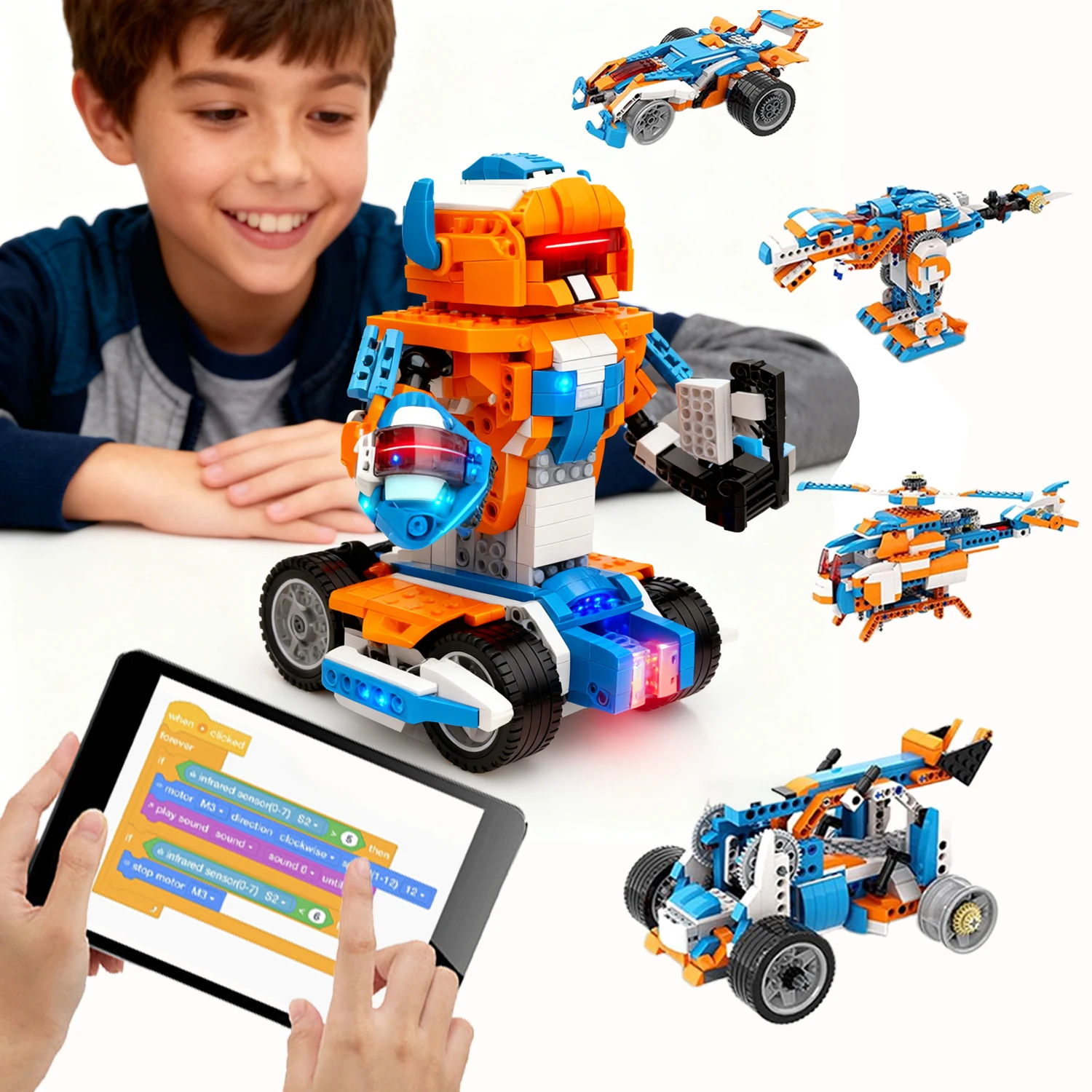 

Apitor Robot Building Kit with 600 Pieces, 12-in-1 STEM Technic Coding Robotic Toys, DIY Electronic Monster Truck Building Kit