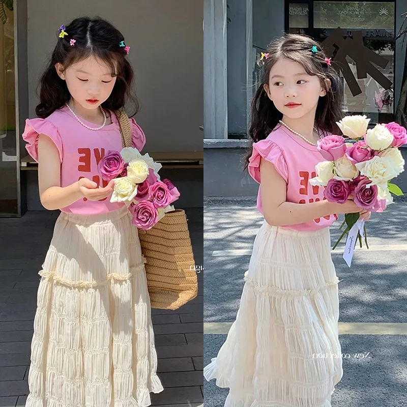 

Baby Girl Dress Girls Skirt Children 2024 New Summer Dress Baby Korean Fashion Foreign Style Casual Cake Skirt French Skirt
