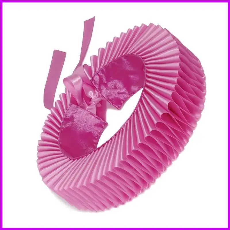 Elegante Victoriaanse roze kleur gegolfde nek valse kraag en polsmanchetten voor Elizabethaanse jurken Clown Choker