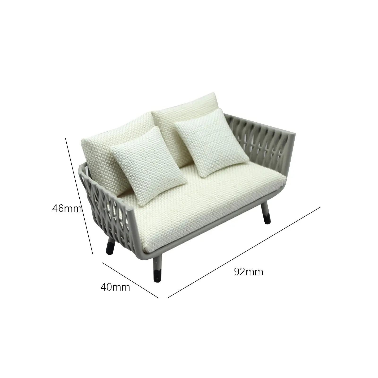 1/12 Scale Dollhouse Sofa Furniture Model Mini Sofa for 1/12 1/15 Scale Doll House