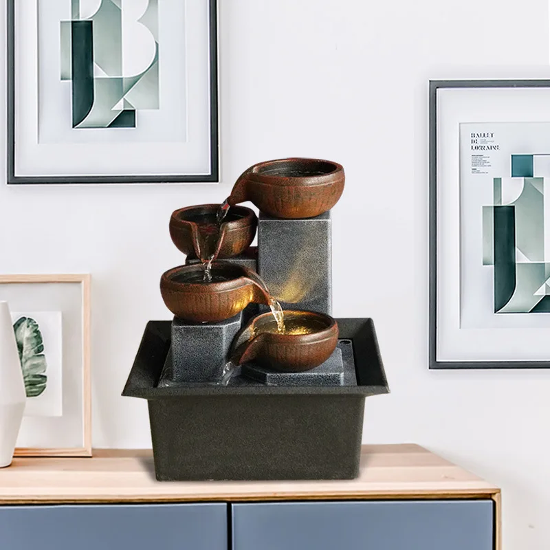 Graphite flowing water, indoor flowing water decorative ornaments, simple  decorates life, fashionable, elegant and light luxury