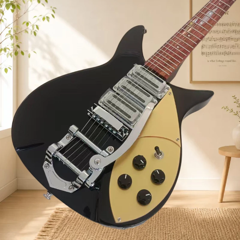 Milk Yellow 325 Electric Guitar Mahogany Body Maple Curved Retro Protective Plate British Popular Beginner  Unisex Free Shipping