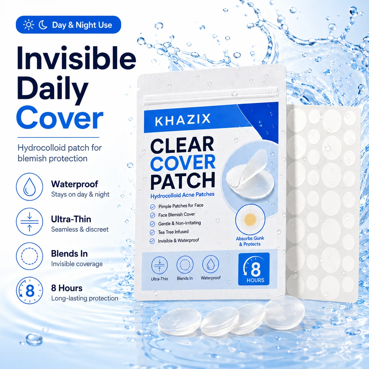 36pcs Transparent Pimple Patches Hydrocolloid Acne Spot Stickers, Invisible Blemish Cover Patch, Waterproof Face Care view 6