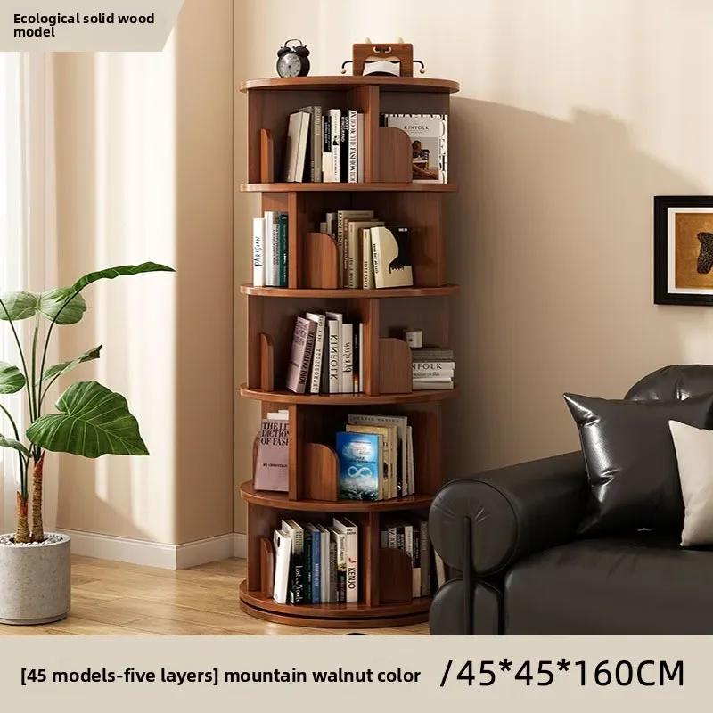 Multi-functional Rotating Bookshelf Floor Storage Shelf Children's Simple Picture Book Rack