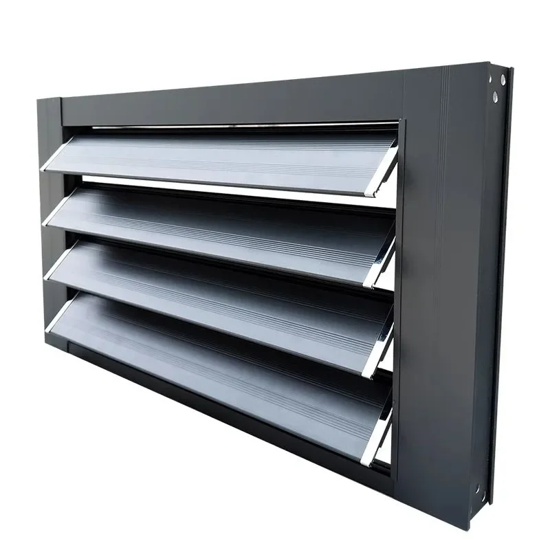 Aluminum alloy adjustable shutters, manual electric switch, special rainproof for breeding sheds, outdoor ventilation, indoor