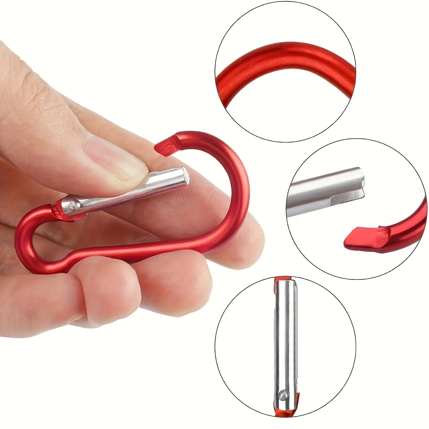 60pcs Colorful Aluminum Alloy Keychain Multi-purpose Hook Schoolbag Camping Travel Outdoor DIY Handmade Decorative Utility Hook