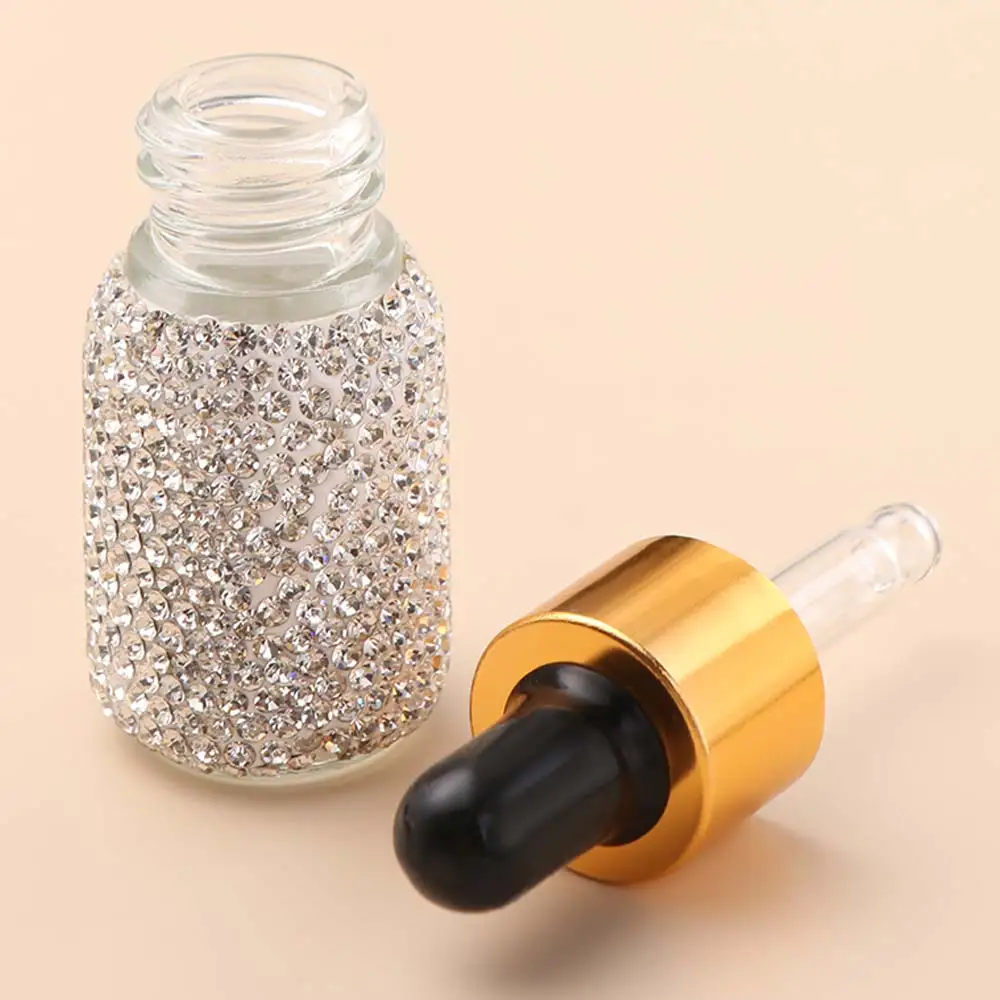 Gift Sparkling Empty Bottle Rhinestone Refillable Essential Oil Dropper Bottle Luxury 5ml Essential Oil Vials Handicraft