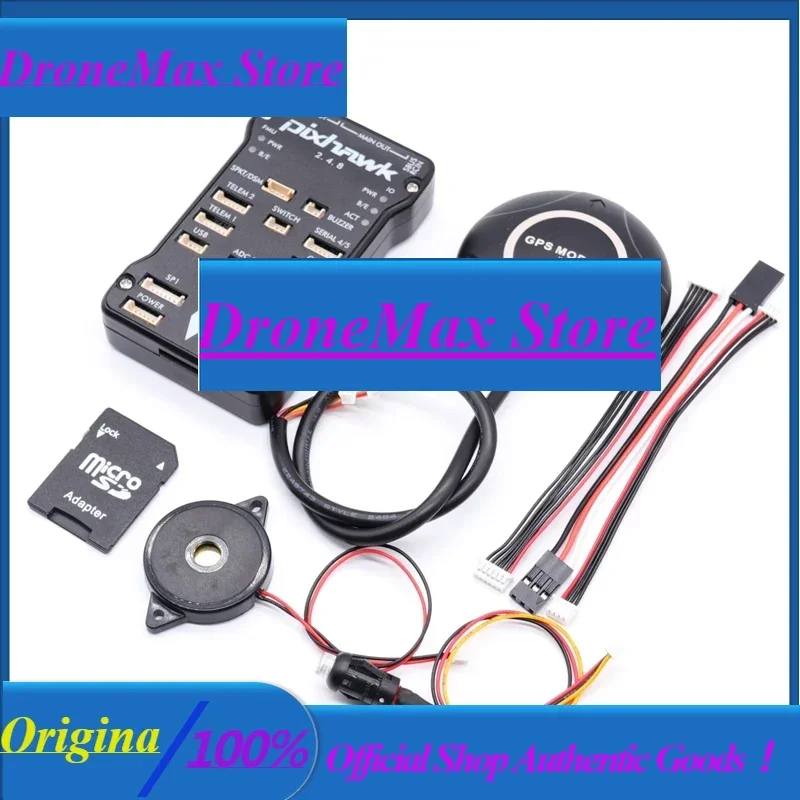 DroMaRctosky Pixhawk PX4 PIX 2.4.8 32 Bit Flight Controller 4G SD + M8N GPS +saftey Button+ Buzzer
