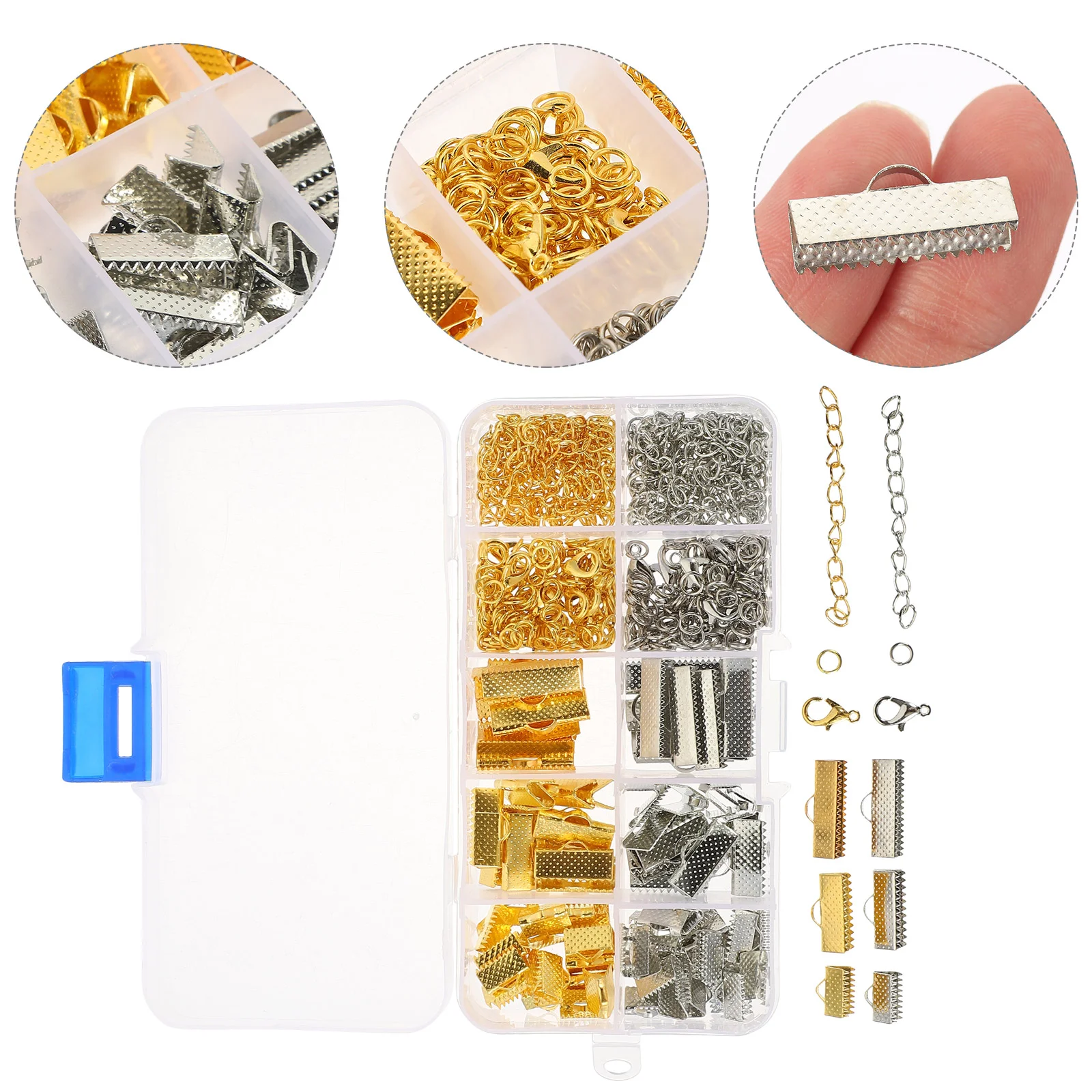 

Lobster Clasp Extension Chain Ribbon Clamps Jewelry Making Supplies Alloy Cord Ends Necklace Bracelet Findings Safe Sturdy