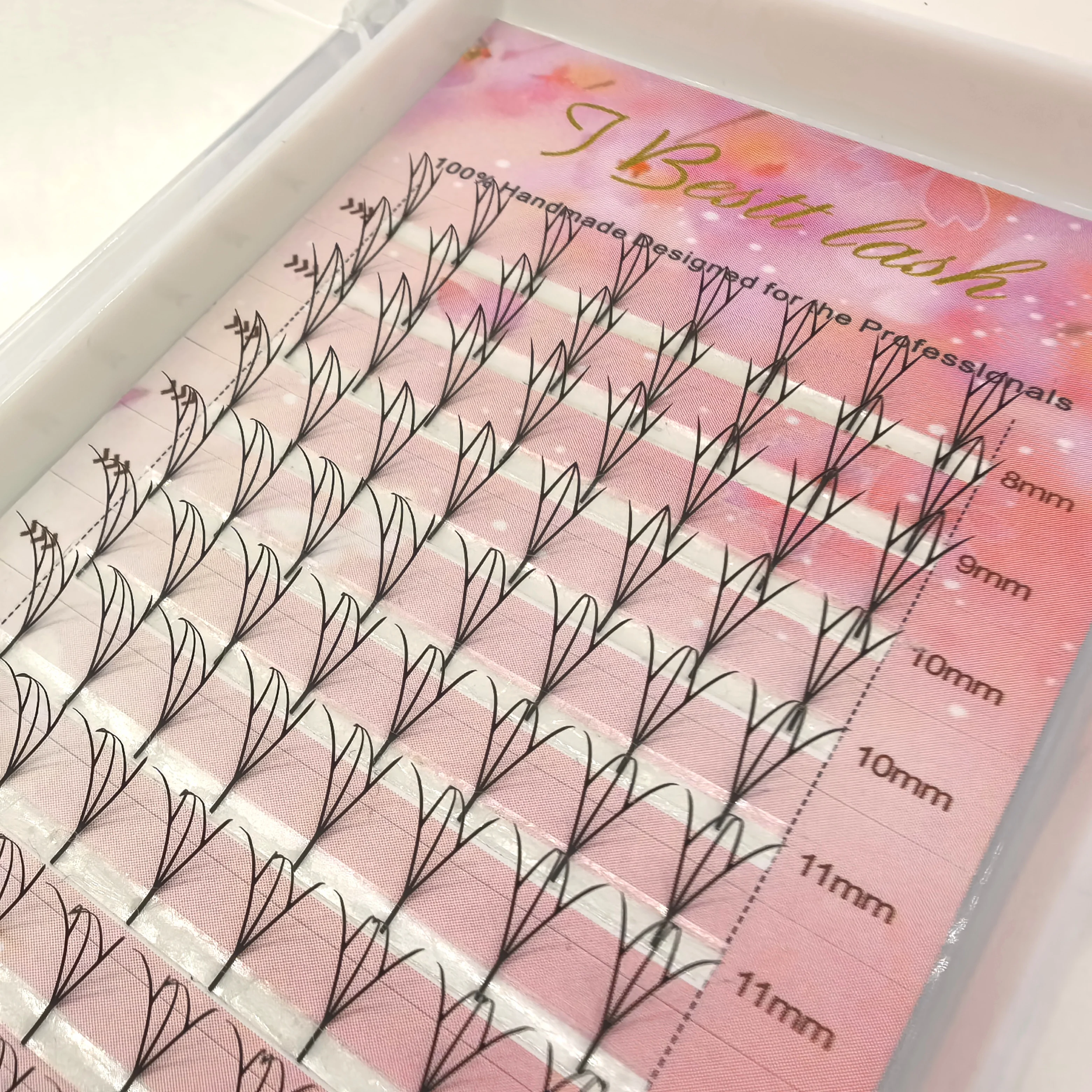 Tbestt Comic Spire Eyelash Extension Individual Premade Volume Fans Natural Cashmere False Eyelashes Feather Shape Eyelashes