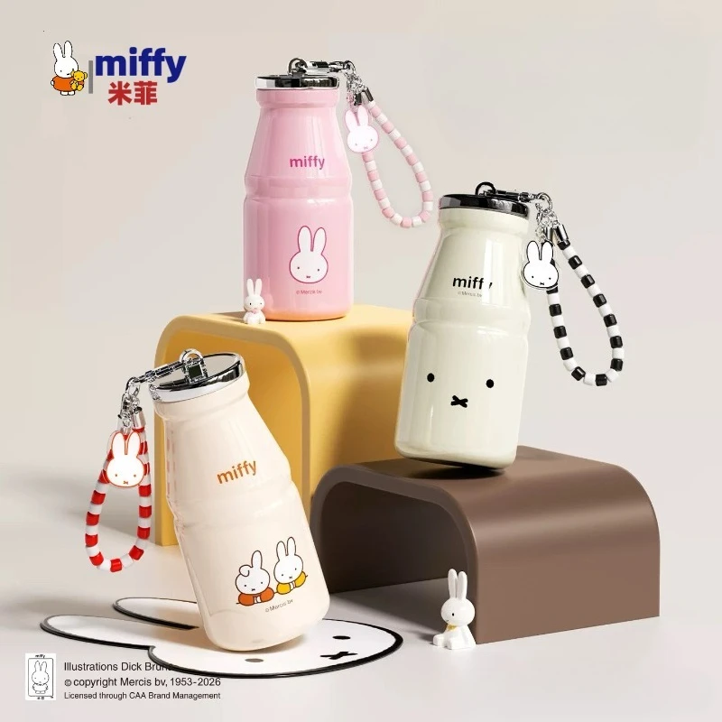 

Cartoon Miffy Rabbit Stainless Steel Water Cup Kawaii Portable Pocket Cup Student Breakfast Milk Cup Children's Festival Gift