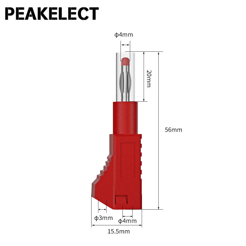 Cleqee P10043 10PCS 4mm Safety Banana Plug 32A  Retractable Welding Type Built-in Strong Spring DIY Connector for Multimeter