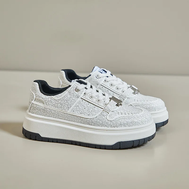 Thick-Soled Increase Women White Shoes Fashion Girls Sneakers Breathable Sports Casual Size 35-40