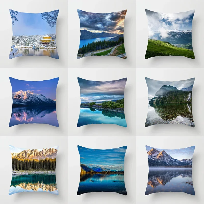 

Beautiful Natural Landscape Printing Pillowcase Sofa Decoration Car Office Seat Cushion Cover Room Home