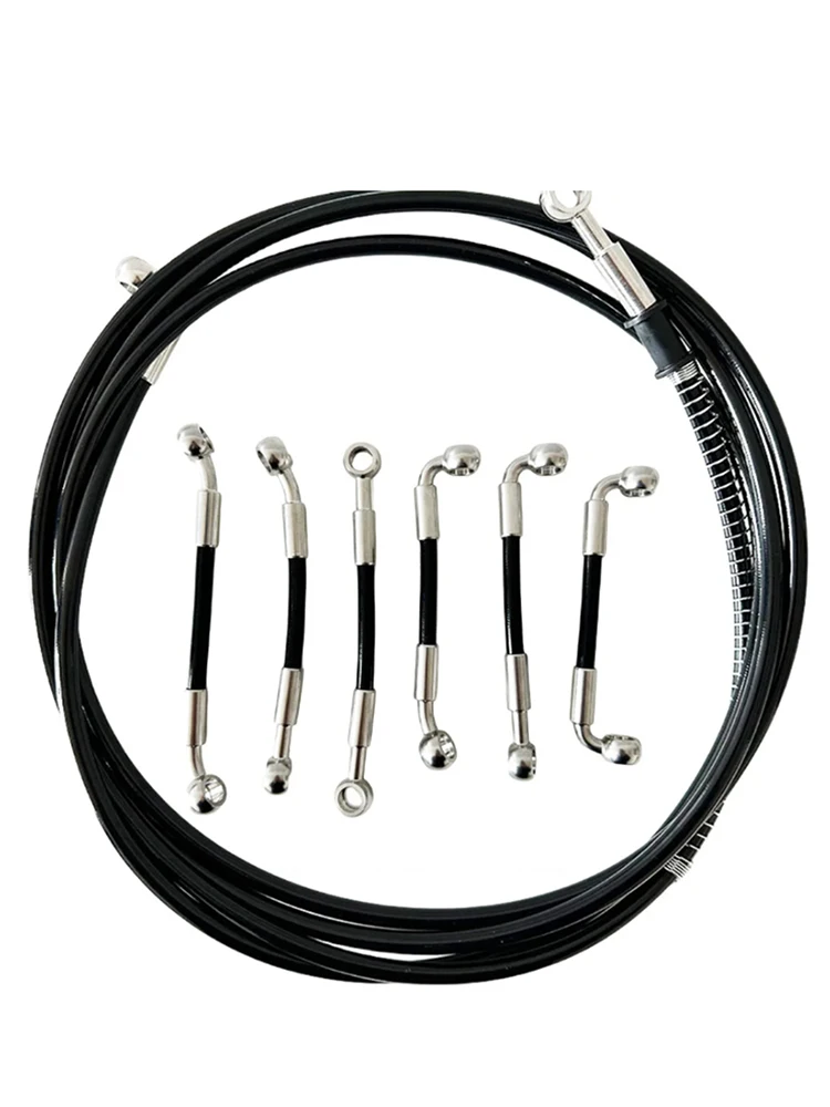 AliExpress NONE M10 0°~28°~90° Motorcycle Dirt Bike Braided Line Steel Brake Hose Cable Hydraulic Banjo Pipe 30-500cm Universal Racing Silver