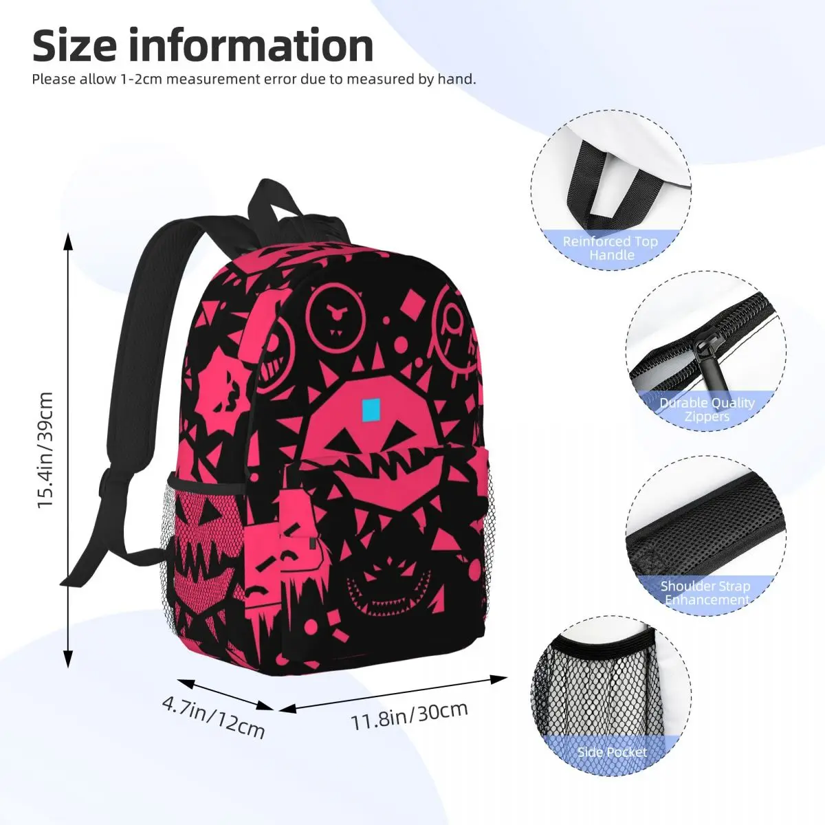 Just Shapes And Beats Backpacks Teenager Bookbag Casual Children School Bags Travel Rucksack Shoulder Bag Large Capacity