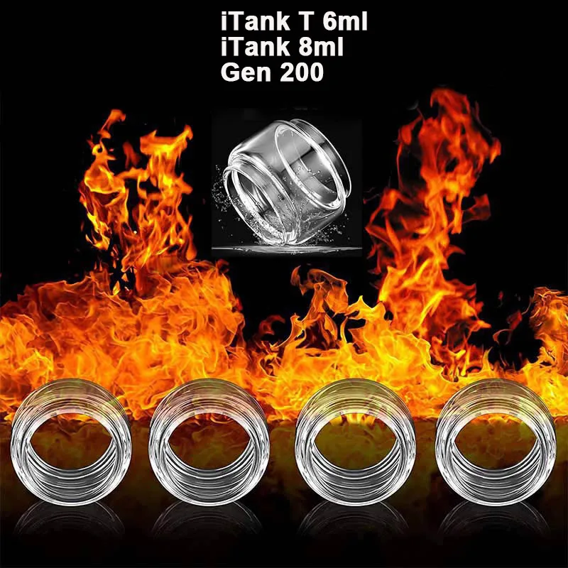 5 Pieces Bubble Glass Tank for iTank T 6ml Gen 200 iTank 8ml Replacement DIY Bulb Fat Glass Container Tank