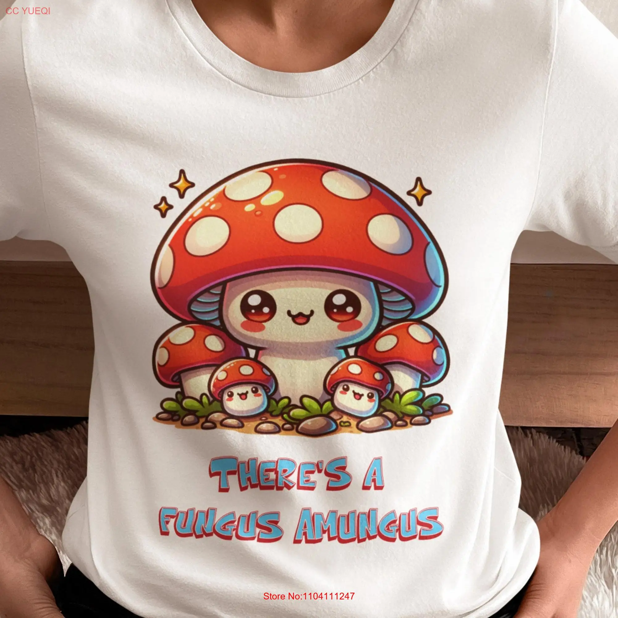 There's a Fungus Amungus T Shirt Funny Mushroom Shroom Fungi Lover Mycophagist Gardener Botanical long or short sleeves