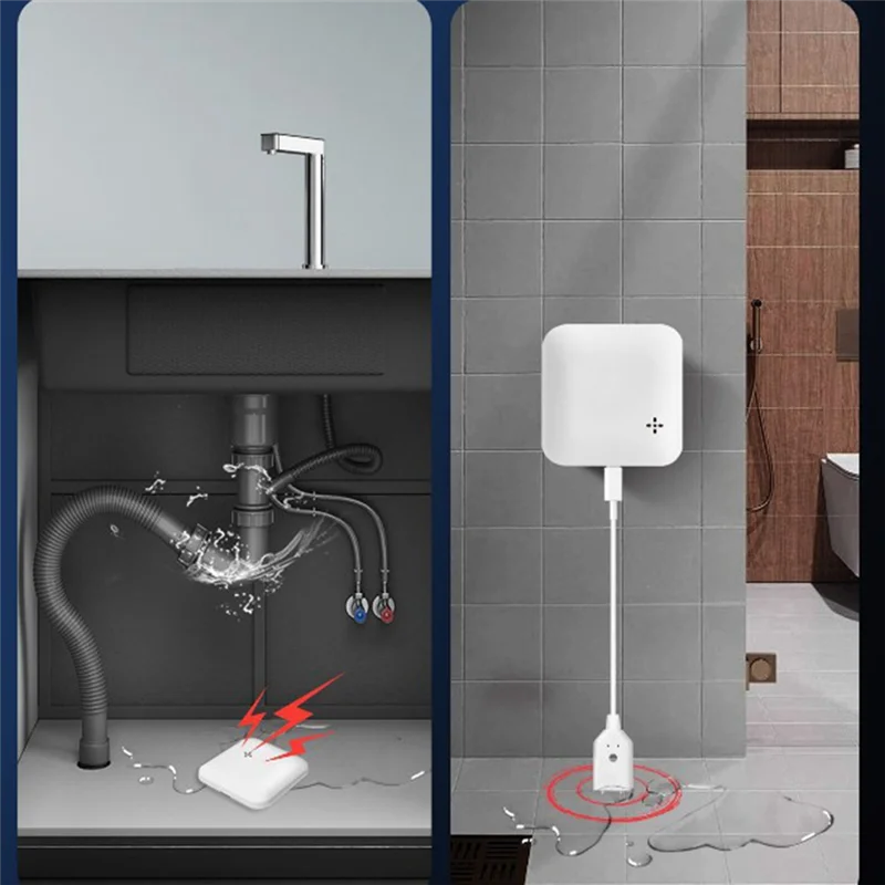 Sensor inteligente de alarma de escassez de fugas de agua T36C, Detector inteligente de fugas de agua y inundaciones, Sensor de fugas de agua Wifi, aplicación de notificación inteligente