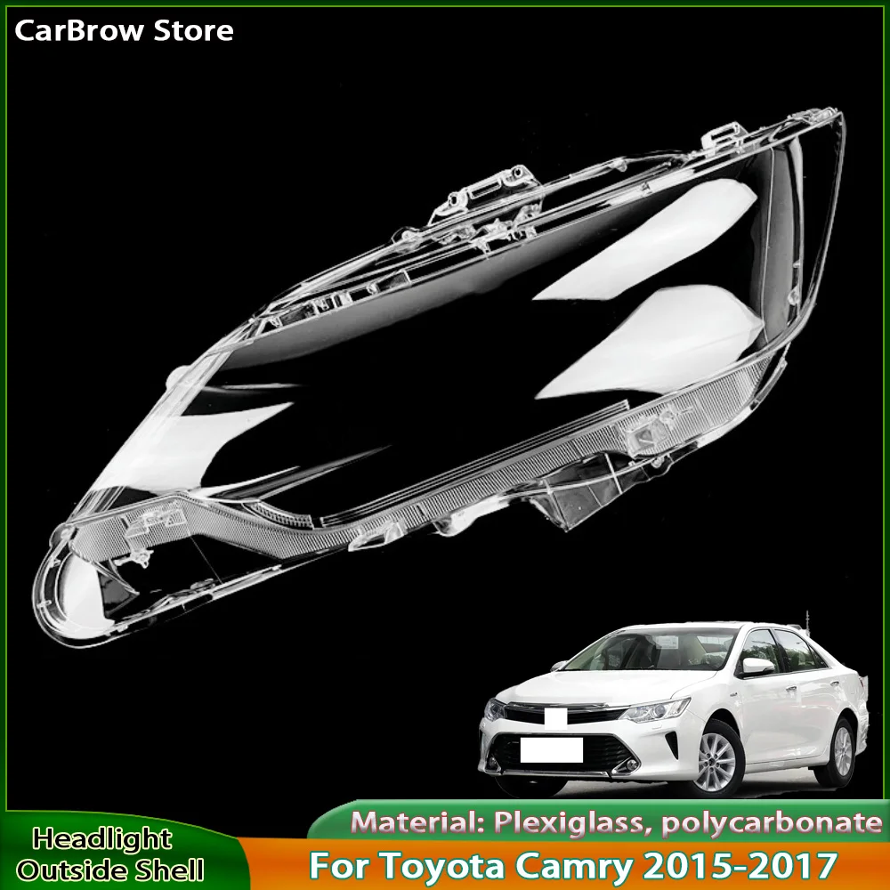

For Toyota Camry 2015 2016 2017 Car Headlight Headlamp Light Lampshade Glass Lens Case Shell Cover Transparent Lampcover
