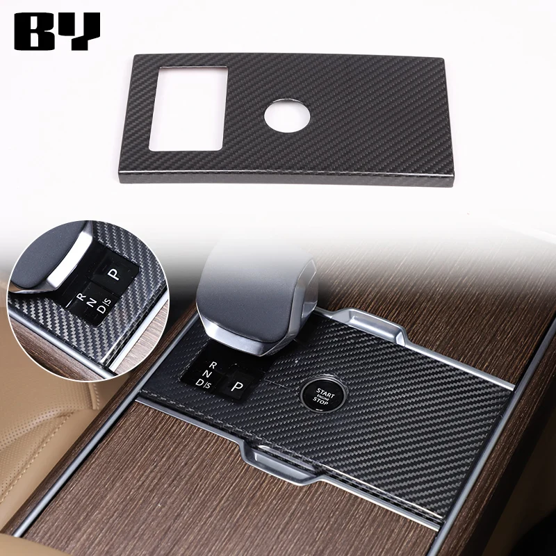 

real carbon fiber For Land Rover Range Rover Vogue 2024+ car center console gear panel cover sticker car interior accessories